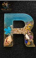 Ocean Resin Letter R – Custom Keychain or Fridge Magnet