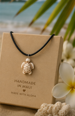 Handmade Sea Turtle Pendant Necklace – Made with Aloha